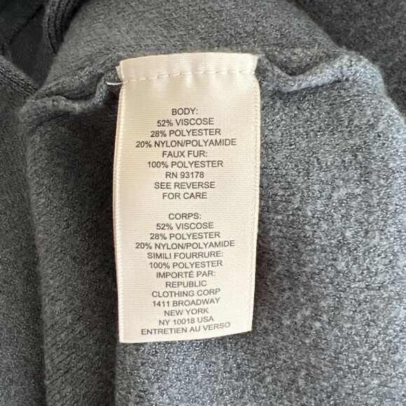 NWT Philosophy Faux Fur Collar Duster Gray XS - Picture 9 of 9